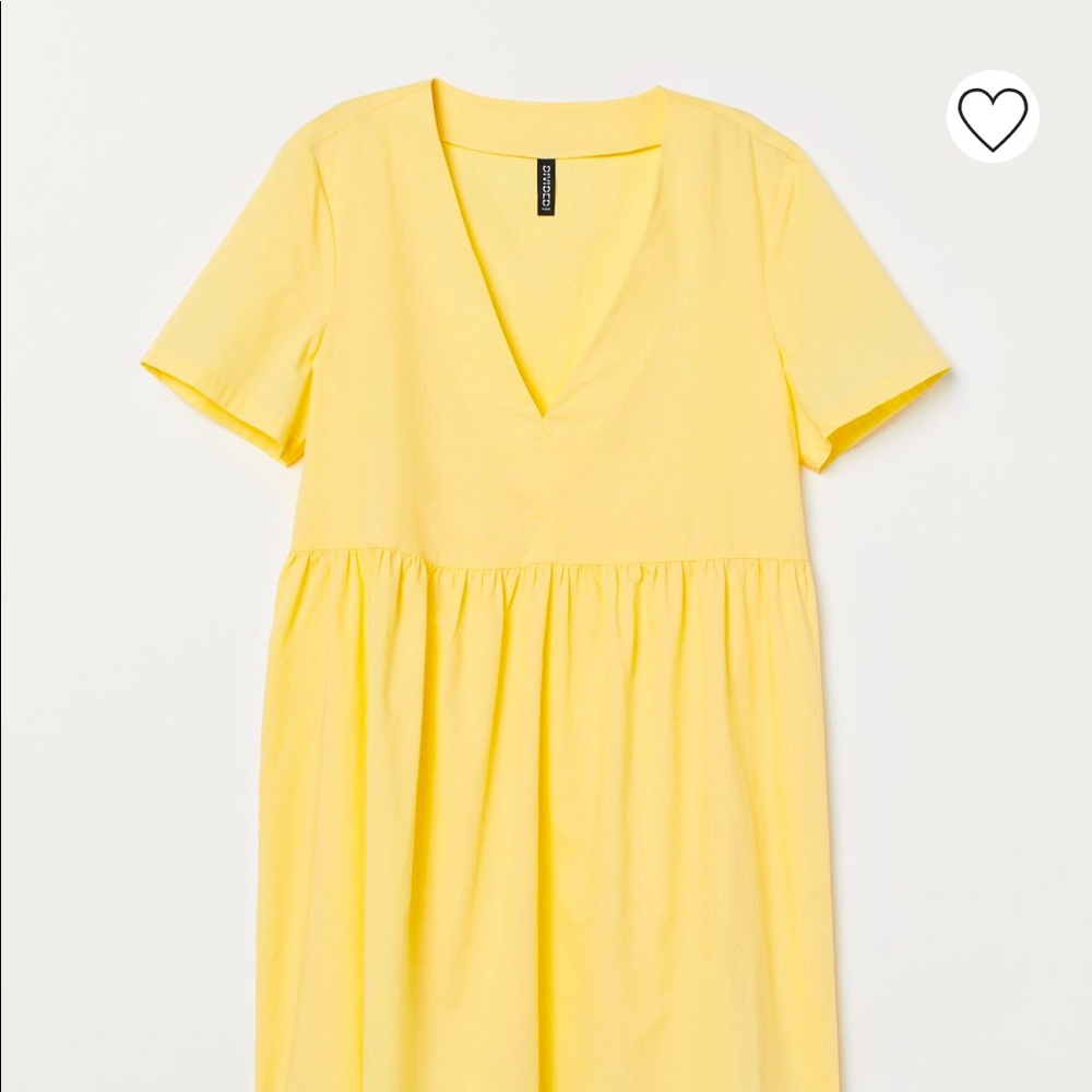H&M 100% cotton yellow mini dress - Picture 2 of 3